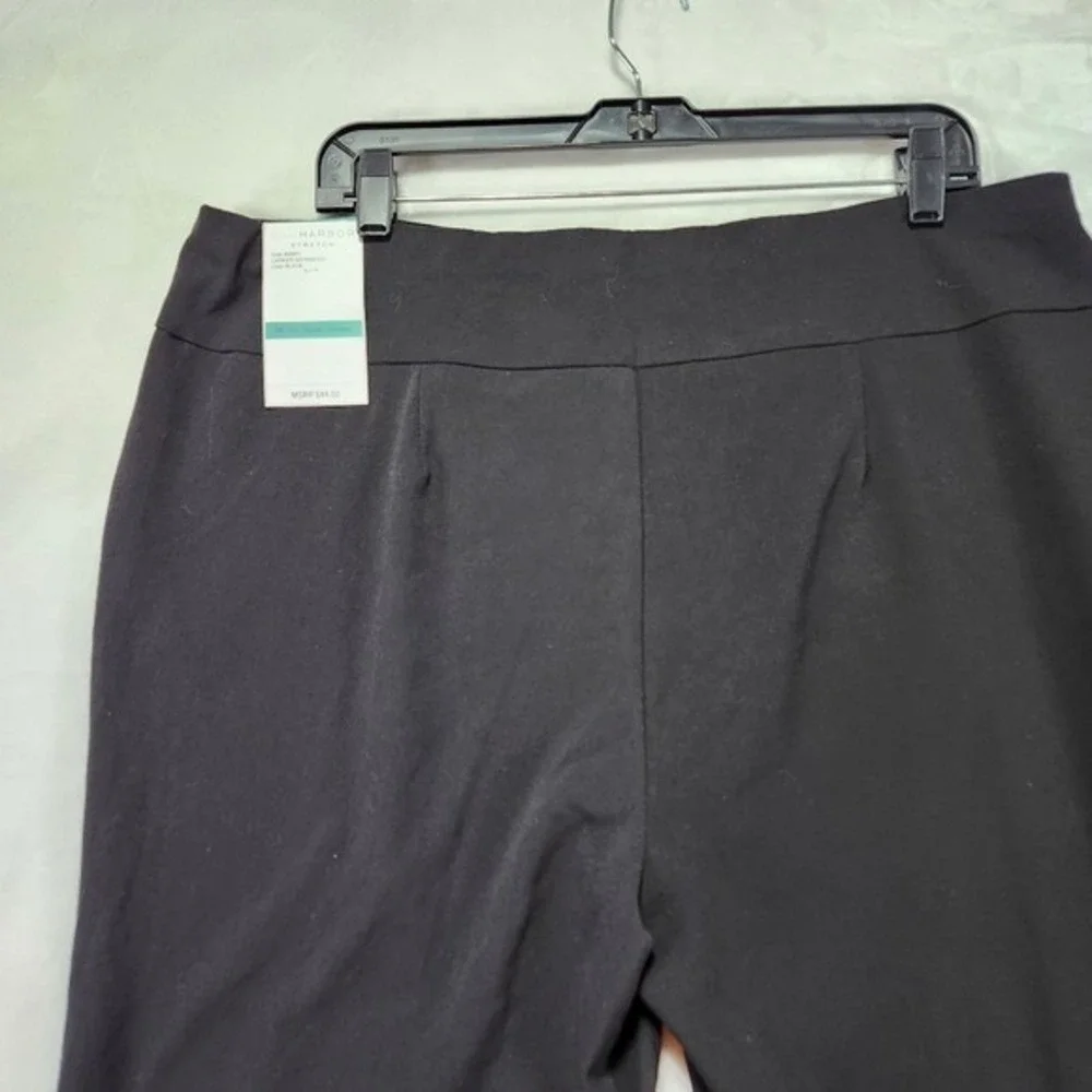 Harbor Bay Collection Women Black Straight Leg‎ Zipper Pocket Pants Plus Size 16
